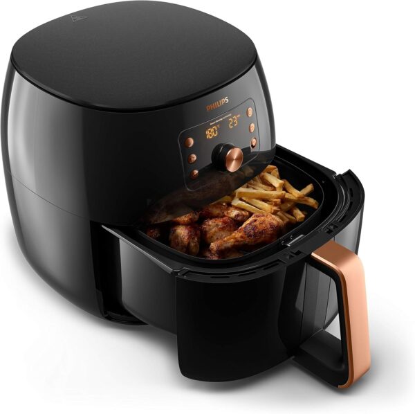 ⁦Philips XXL Airfryer - 2000W, 50Hz, 1.4KGs, Smart Sensing Technology, Rapid Air Technology, Black/Copper - HD9863/91, International Warranty⁩ - الصورة ⁦2⁩