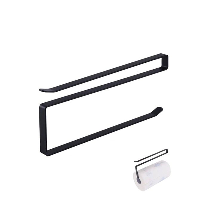 حامل لفافات مناديل ورقية للخزانة والرف (قطعتين) مصنوع من المعدن مع طلاء مضاد للصدأ (قد يختلف اللون) - الصورة 4