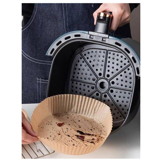 بطانة ورقية للاستخدام مرة واحدة لمنع التصاق الطعام والخبز بالمقلاة الهوائية والميكروويف، 100 قطعة - الصورة 2