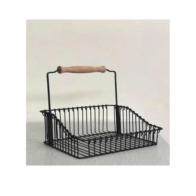 حامل الصلصة ومنظم البرطمانات مصنوع من المعدن القوي بمقبض خشبي مميز - الصورة 2