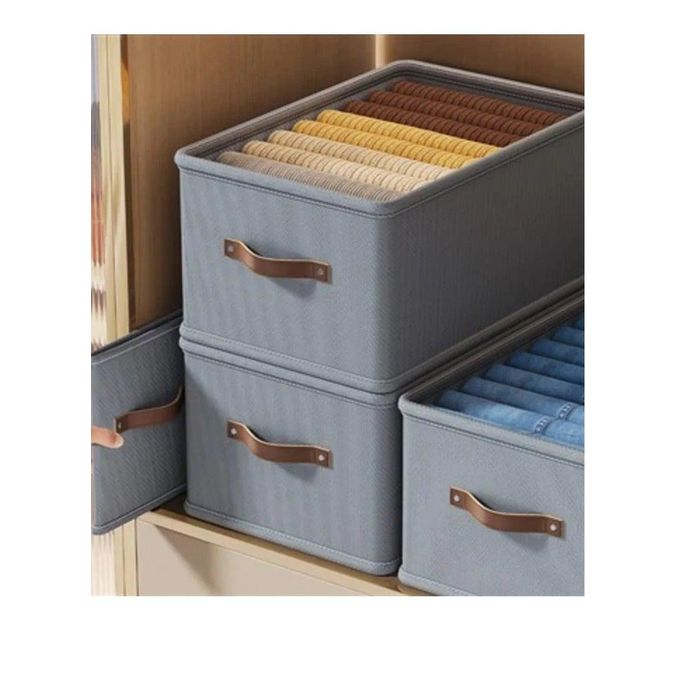 صناديق تخزين أكسفورد القابلة للطي (3 قطع) لتنظيم الملابس والمناشف والمفروشات - الصورة 2