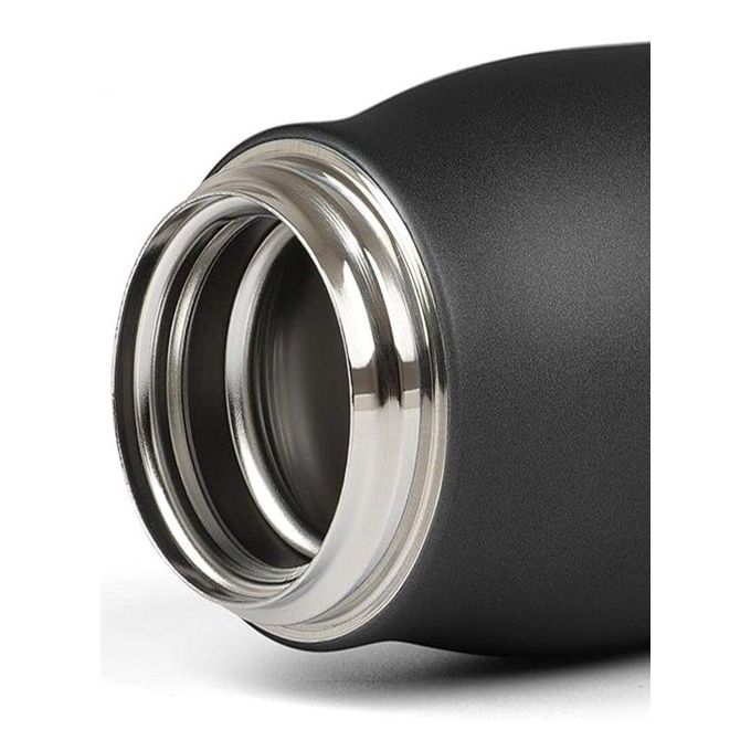 كوب حراري من الفولاذ المقاوم للصدأ بألوان معدنية جذابة، 550 مل (أسود) - الصورة 2