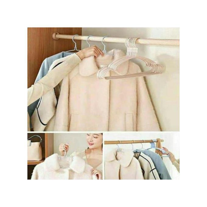 شماعات معاطف، شماعات ملابس من الستانلس ستيل غير قابلة للانزلاق 10 قطع - الصورة 2