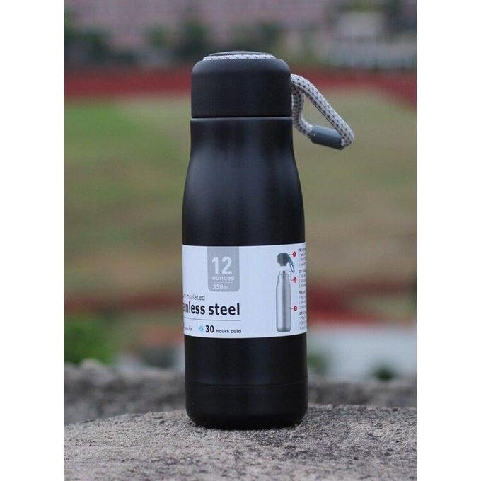 كوب حراري من الفولاذ المقاوم للصدأ بألوان معدنية جذابة، 550 مل (أسود) - الصورة 3