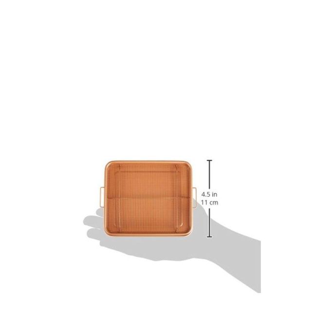 Gotham فولاذ صينية مقرمشة غير لاصقة مرتفعة، لون بني، 13 في 4 في 11 بوصة - الصورة 3