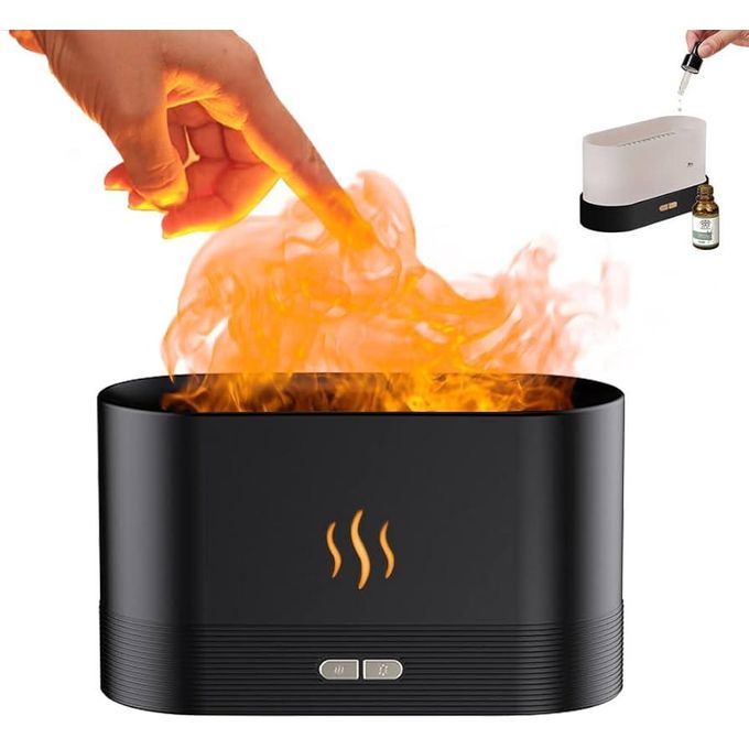 فواحة لهب أنيقة تضيف لمسة من الدفء والرائحة العطرة لأي مساحة تعمل بتقنية البخار لتعطي تأثير اللهب المتوهج مما يخلق جوًا مريحًا ومهدئًا مثالية لغرف النوم الصالات أو المكتب وتعمل أيضًا كمرطب للهواء لتحسين جودة الجو المحيط - الصورة 3