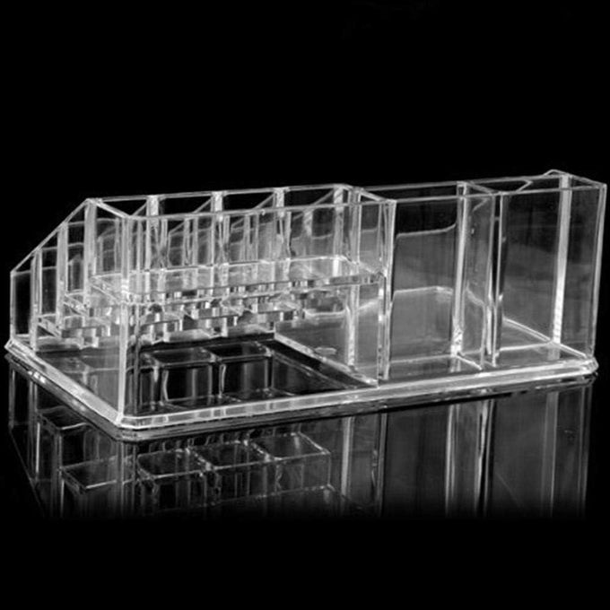 منظم مكياج أكريليك شفاف - صندوق تخزين مستحضرات تجميل وإكسسوارات متعدد الأقسام - الصورة 3