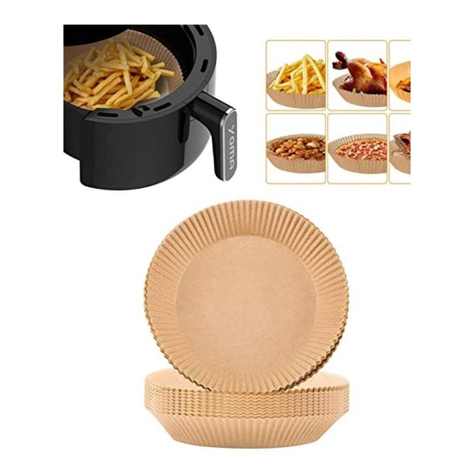 بطانة ورقية للاستخدام مرة واحدة لمنع التصاق الطعام والخبز بالمقلاة الهوائية والميكروويف، 100 قطعة - الصورة 3