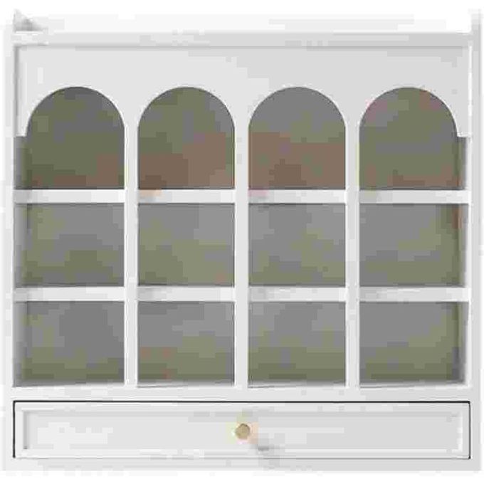 خزانة تخزين أكواب متعددة الأغراض - منظم أكواب عصري مع رفوف مقسمة ودرج إضافي، رف أنيق لعداد المطبخ - الصورة 4