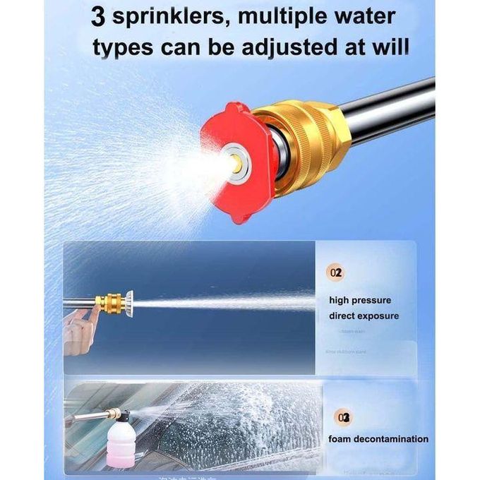 غسالة ضغط لاسلكية EBOIN، مسدس ماء بضغط 30 بار، بطارية ليثيوم 48 فولت تدوم 60 دقيقة بشحنة كاملة، غسالة ضغط عالي محمولة لتنظيف السيارة/السياج/الجدران/السطح - الصورة 4