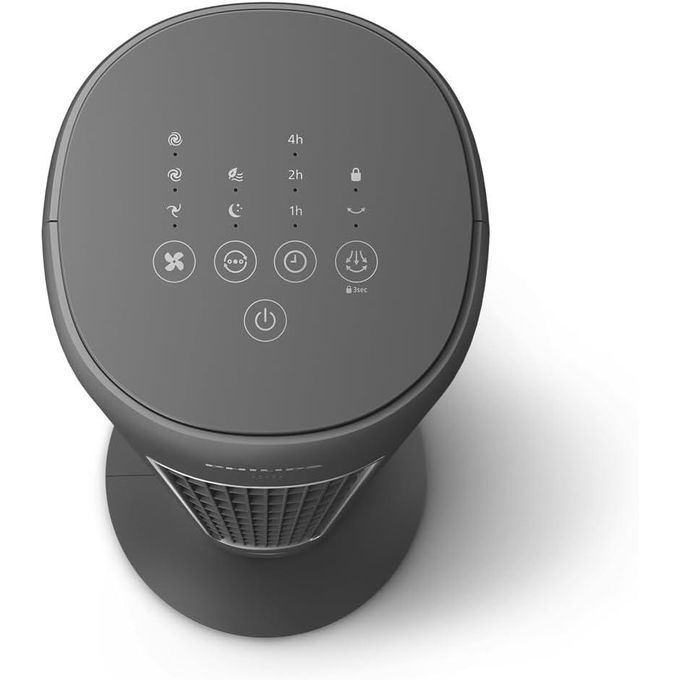 فيليبس مروحة تاور سلسلة 5000 - 40 واط، 3 سرعات، وضع النوم، موزع للعلاج بالدوران، جهاز تحكم عن بعد، قفل للاطفال، تصميم نحيف، رمادي داكن - الصورة 4