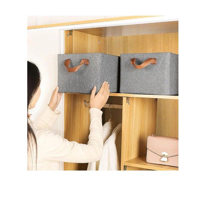 صناديق تخزين أكسفورد القابلة للطي (3 قطع) لتنظيم الملابس والمناشف والمفروشات - الصورة 4