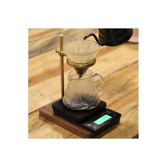 ميزان مطبخ كهربائي دقيق، ميزان قهوة مع مؤقت، ميزان مطبخ عالي الدقة، ميزان منصة إلكتروني صغير، ميزان طعام 5 كجم/0.1، أسود، 23*5*15 سم - الصورة 4