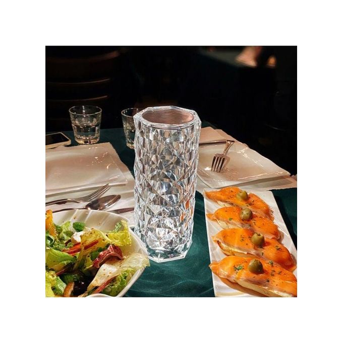 مصباح طاولة روز دايموند للشحن عبر USB أبيض 21 × 9 × 9 سم - الصورة 5