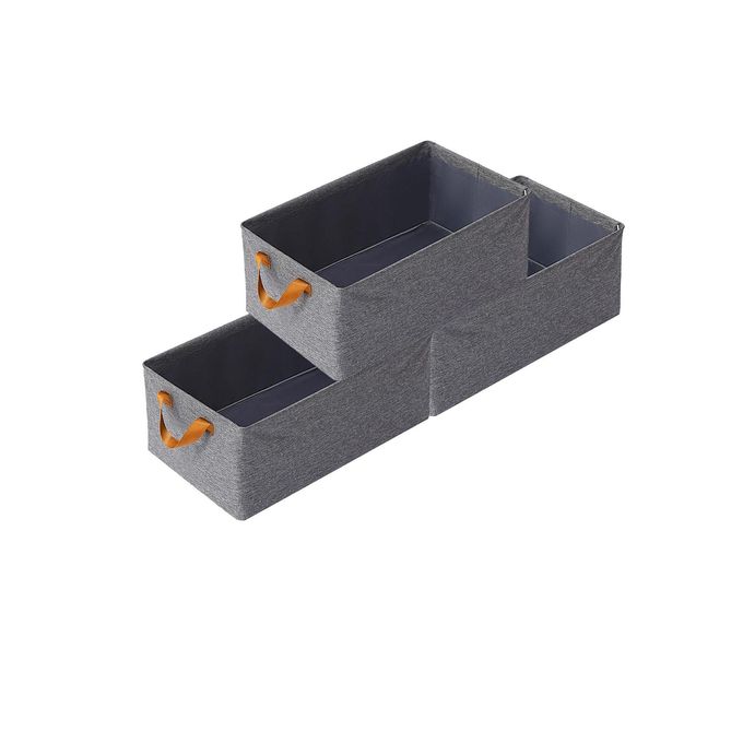 صناديق تخزين أكسفورد القابلة للطي (3 قطع) لتنظيم الملابس والمناشف والمفروشات - الصورة 5